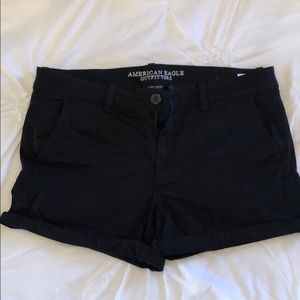 American eagle black midi shorts
